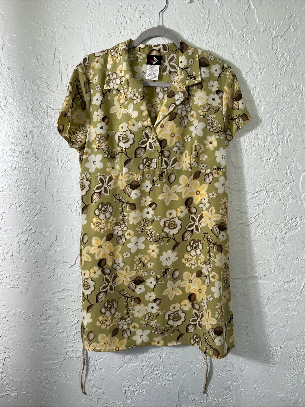 No Boundaries Floral Dress Size 13 Green Boho Cottagecore Y2K